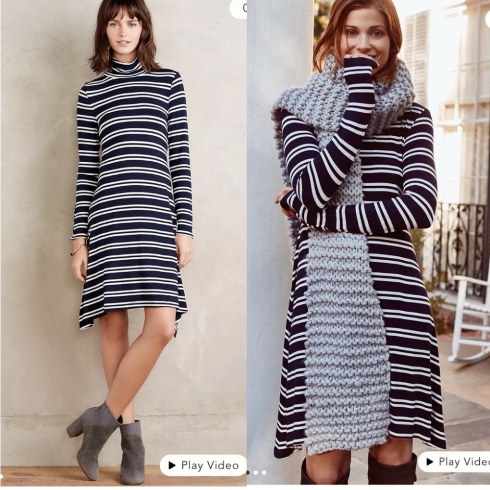 Anthropologie Maeve Turtleneck Swing Dress